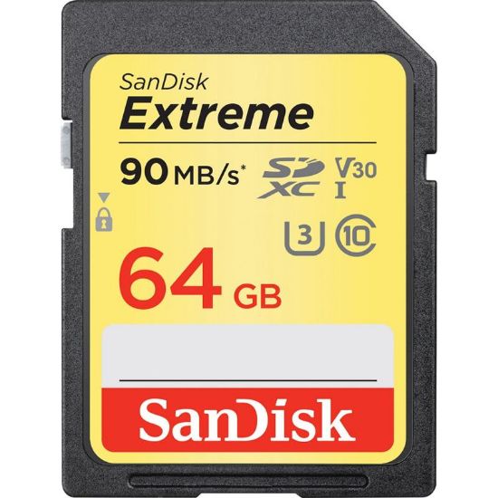  Зображення Модуль флеш-пам'яті SanDisk Extreme SDXC Card 64GB 150MB/s V30 UHS-I U3; EAN: 619659170684 